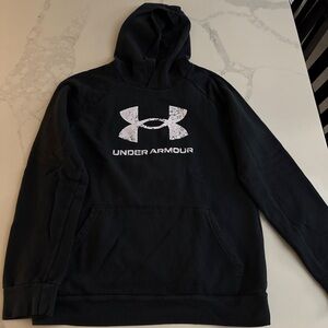 Under Armour Black Hoodie with White Logo Print